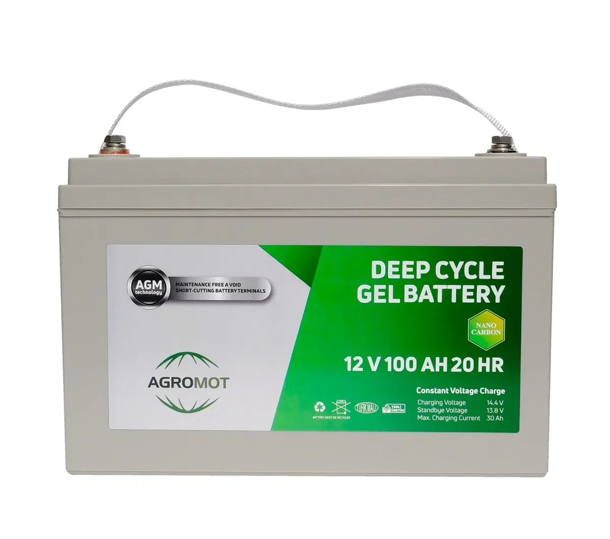 Agromot 12v 100 Amper Jel Akü Deep Cycle Carbon Agm Battery